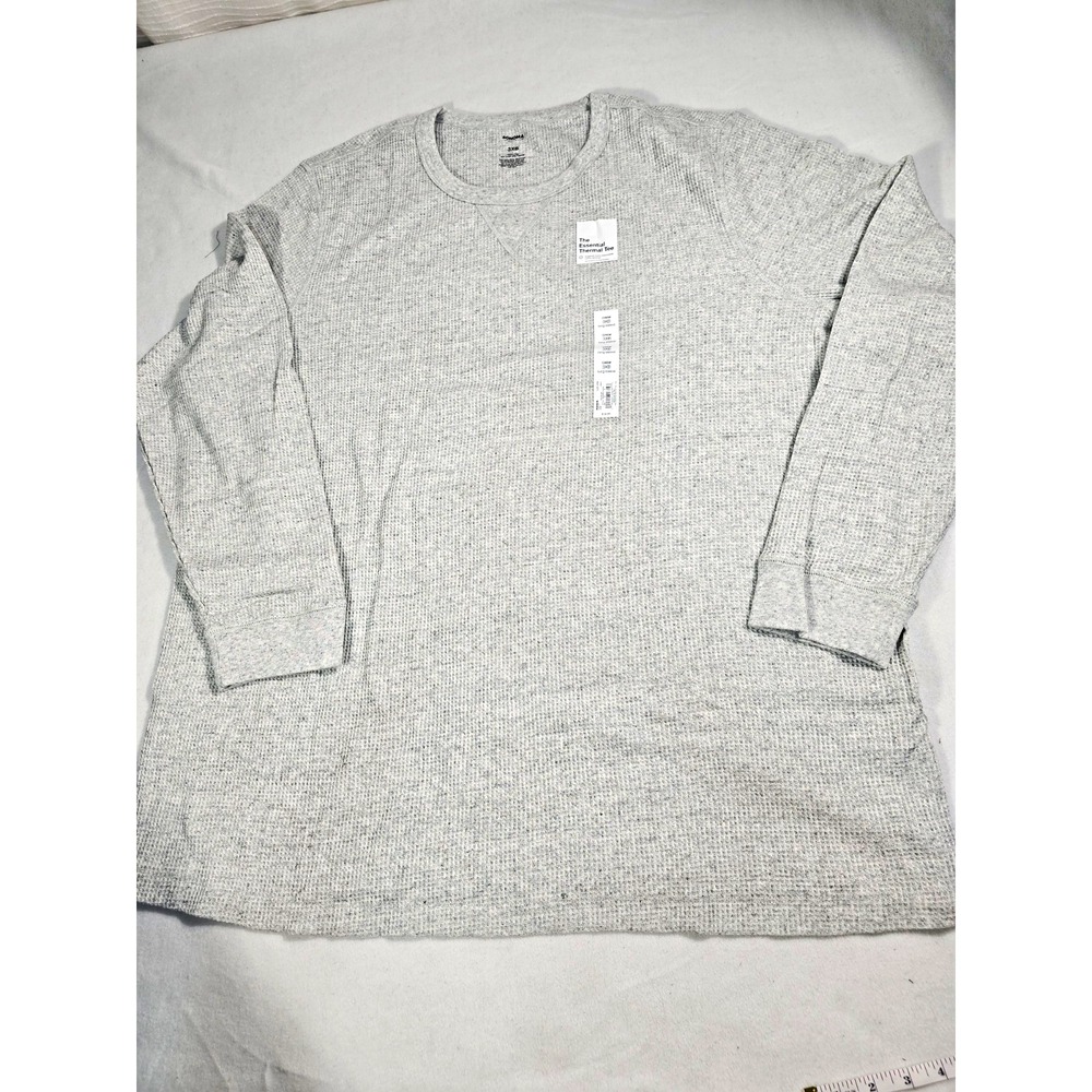 Sonoma Goods For Life Womens Gray Thermal Top 5XB Plus Solid Knit Crew Neck